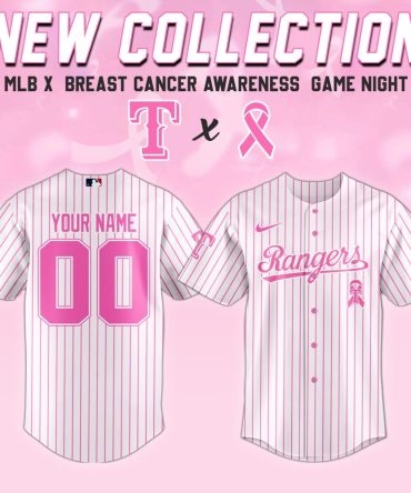 Custom Mlb Rangers Jersey - Breast Cancer Awareness Edition - New Collection