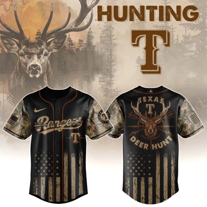 Custom Texas Deer Hunt Jersey – Camo & Stars Design For Outdoor Enthusiasts
