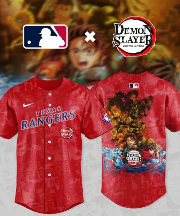 Limited Edition Texas Rangers X Demon Slayer Jersey – Anime Fan'S Must-Have!