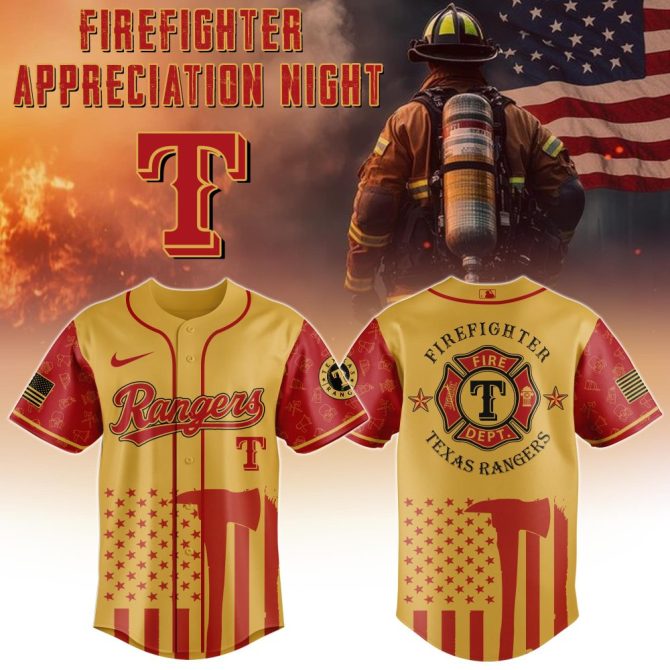Honor Heroes: Firefighter Appreciation Night Texas Rangers Jersey