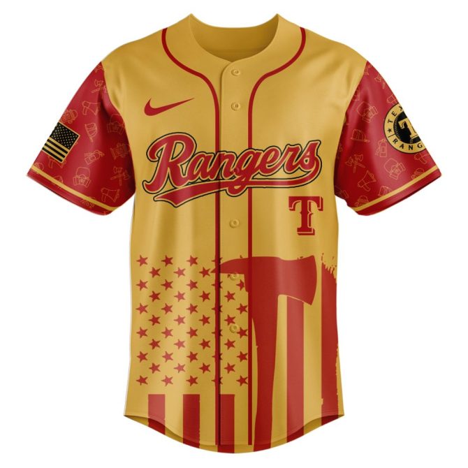 Honor Heroes: Firefighter Appreciation Night Texas Rangers Jersey - Image 2