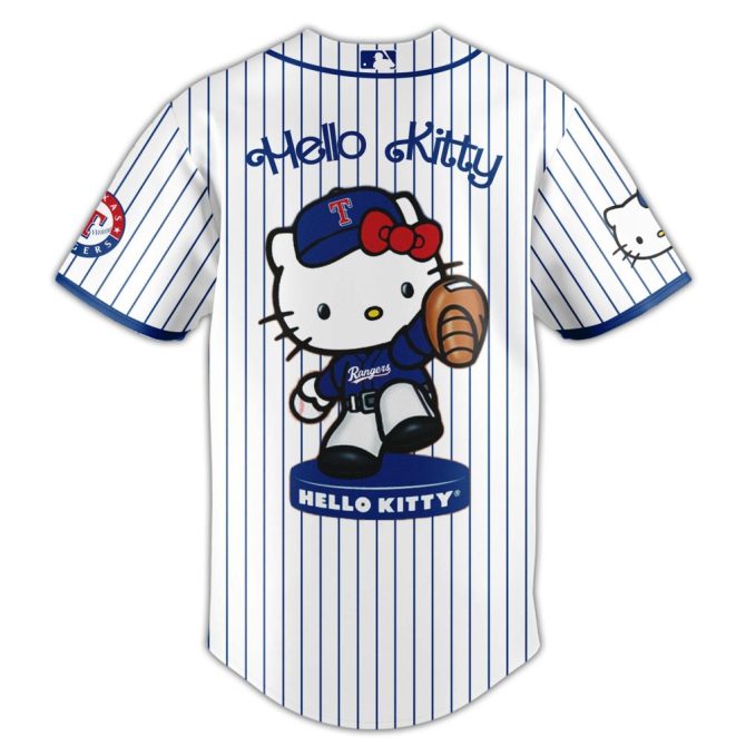 Hello Kitty X Rangers Baseball Jersey & Cap Set – Limited Edition - Image 3