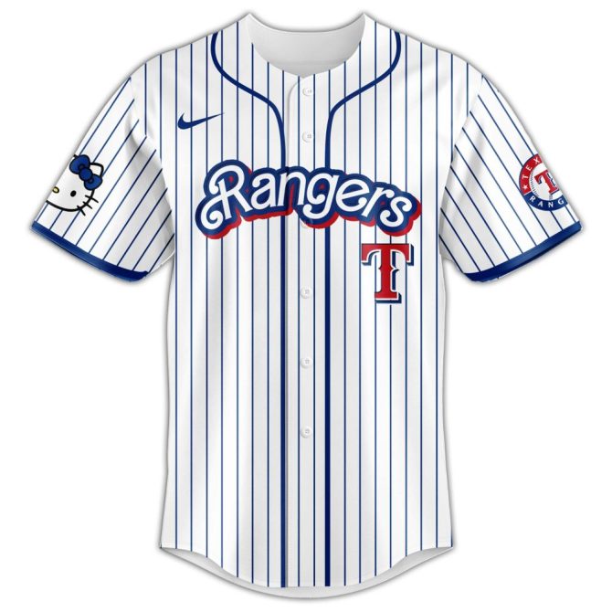 Hello Kitty X Rangers Baseball Jersey & Cap Set – Limited Edition - Image 2