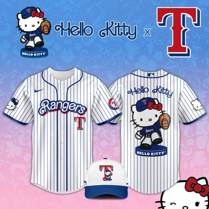 Hello Kitty X Rangers Baseball Jersey & Cap Set – Limited Edition