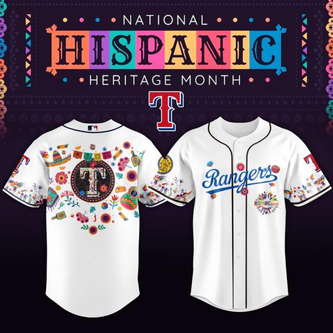Celebrate National Hispanic Heritage Month With Exclusive Rangers Baseball Jersey - Vibrant Design!