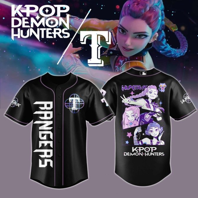 Kpop Demon Hunters Jersey – Stylish Black Baseball Shirt For Trendy Fans