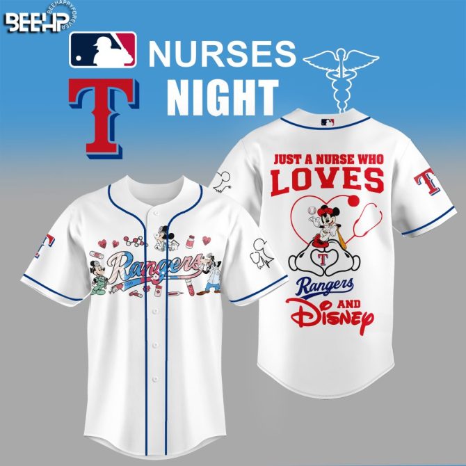 Exclusive Nurse-Themed Rangers & Disney Baseball Jersey - Perfect Gift For Fans!