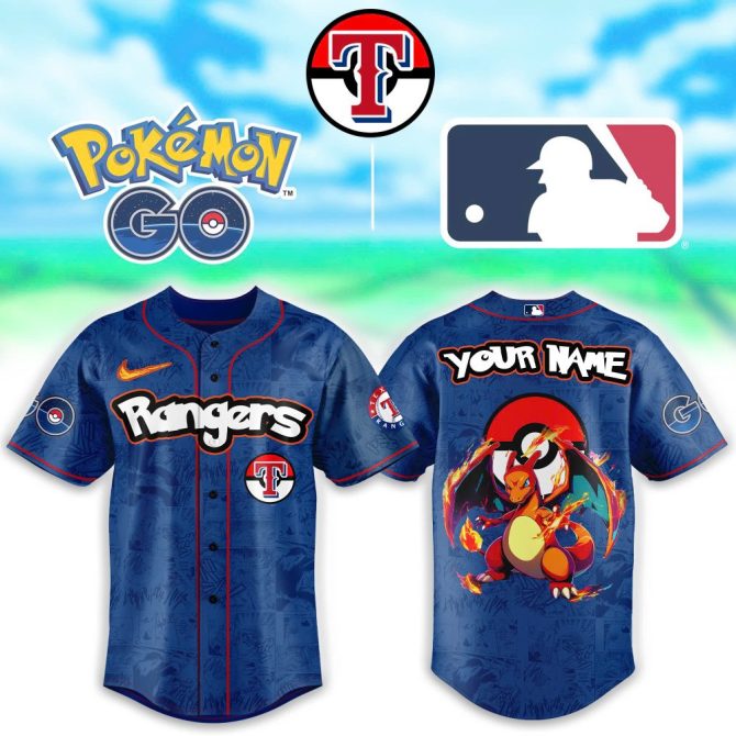 Customizable Pokemon Rangers Mlb Jersey - Unique Charizard Design