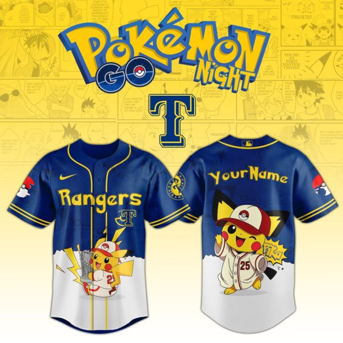 Custom Pokémon Rangers Baseball Jersey With Pikachu Design – Personalized Name!