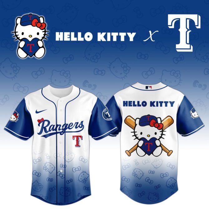 Hello Kitty X Rangers Jersey - Limited Edition Baseball Fans' Must-Have!