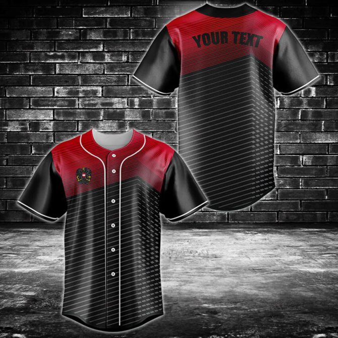 Customizable Red & Black Baseball Jersey – Personalize Your Team Gear Today!