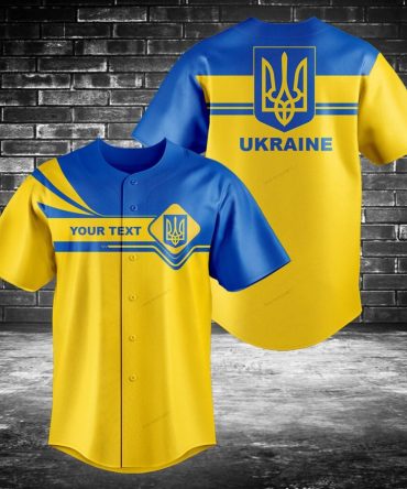 Customizable Ukraine Baseball Jersey – Blue & Yellow National Pride Gear