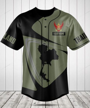 Customizable Thailand Baseball Jersey - Personalized Name & Map Design