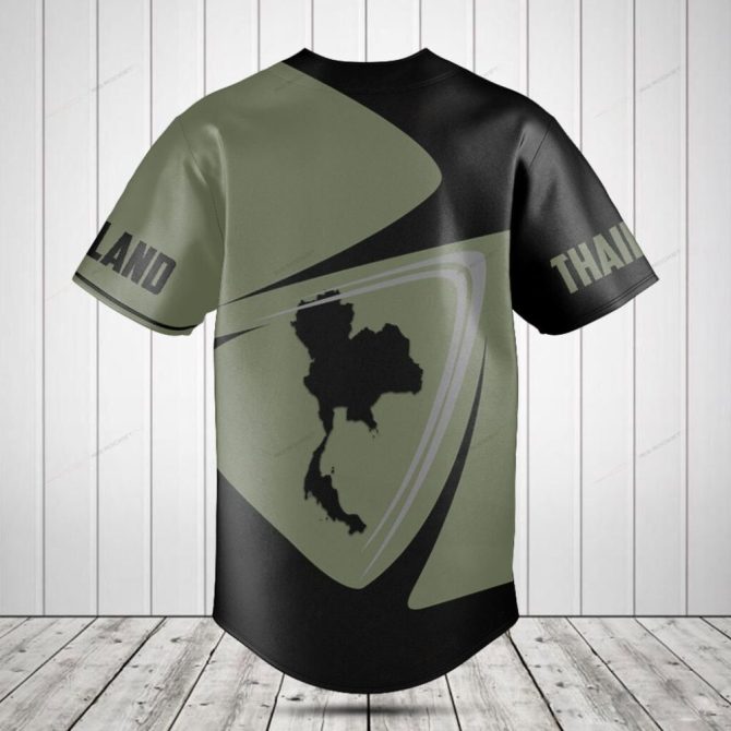 Customizable Thailand Baseball Jersey - Personalized Name & Map Design - Image 2