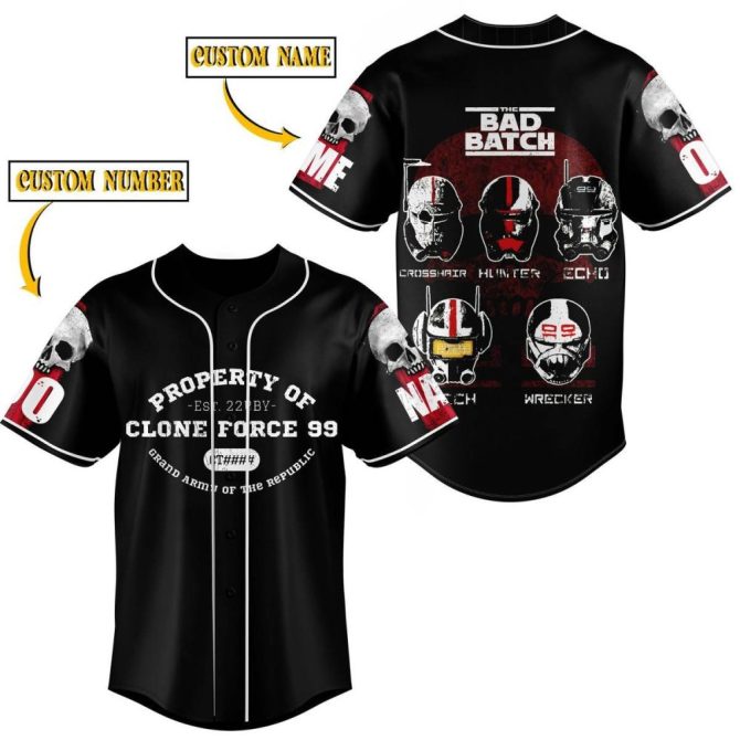 Custom Star Wars Bad Batch Jersey – Clone Force 99 Design With Your Name & Number
