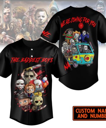 Custom Horror Character Jersey Shirt - Personalize Name & Number - The Baddest Boys Design