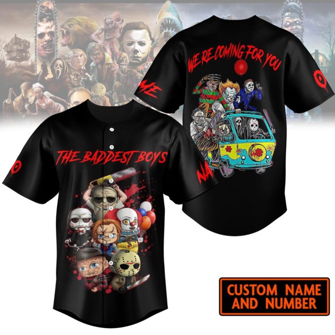 Custom Horror Character Jersey Shirt - Personalize Name & Number - The Baddest Boys Design