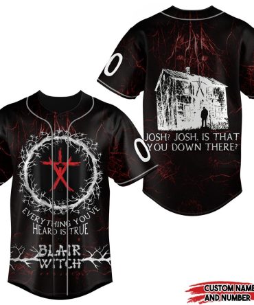 Custom Blair Witch Baseball Jersey - Personalize Name & Number - Horror Movie Fan Apparel