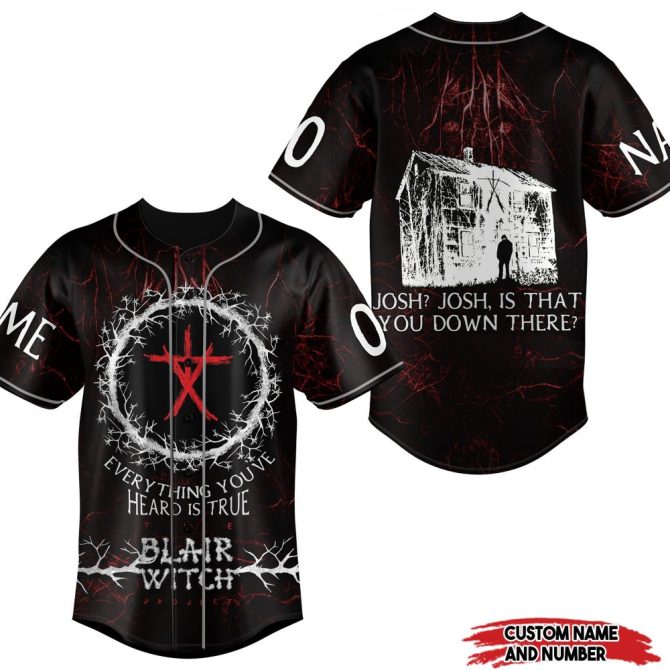 Custom Blair Witch Baseball Jersey - Personalize Name & Number - Horror Movie Fan Apparel