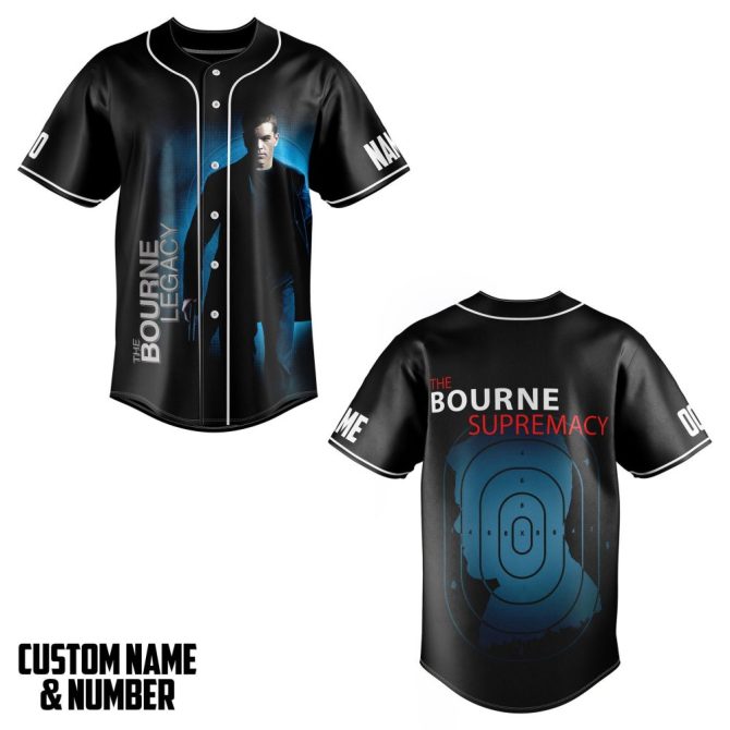 Custom Bourne Legacy Baseball Jersey - Personalized Name & Number, Stylish Fan Apparel