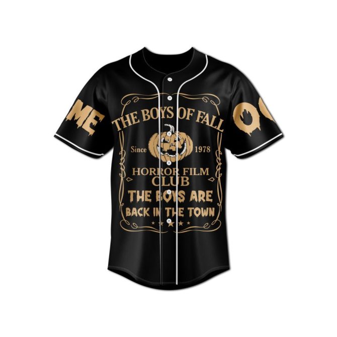 Horror Film Club Custom Baseball Jersey – Scary Movie Theme, Personalized Name & Number - Image 2
