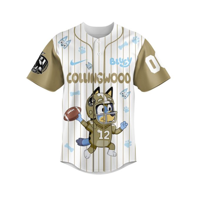 Custom Collingwood Bluey Kids' Jersey – Personalized Number, Fun Cartoon Design - Image 4