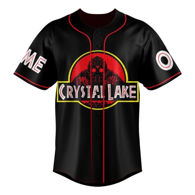 Custom Halloween Baseball Jersey - Crystal Lake Design - Personalize Name & Number - Image 2