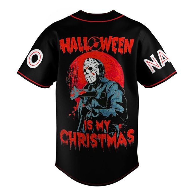 Custom Halloween Baseball Jersey - Crystal Lake Design - Personalize Name & Number - Image 3