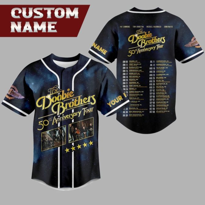 Custom Doobie Brothers 50Th Anniversary Tour Jersey - Personalized Music Memorabilia