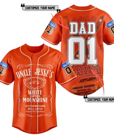 Customizable Dukes Of Hazzard Baseball Jersey - Personalize Name & Number - Perfect Gift For Dad!