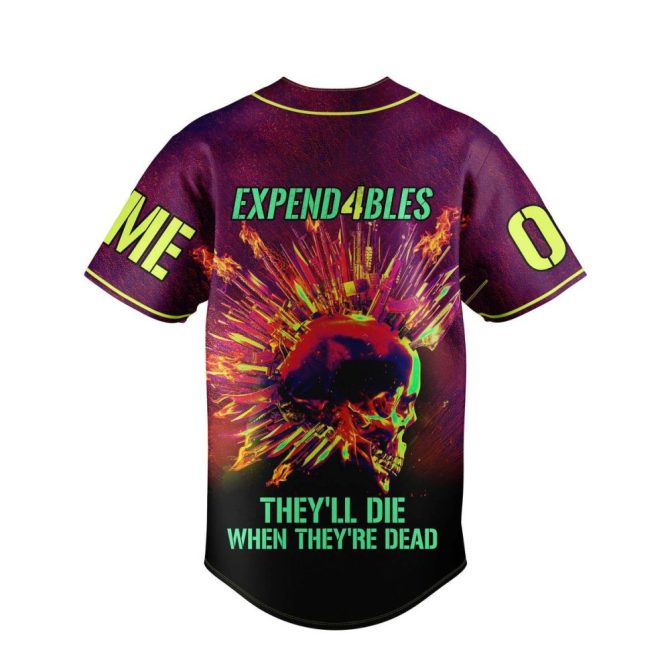 Customize Your Expendables Baseball Jersey - Add Name & Number - Bold Design For Fans - Image 3