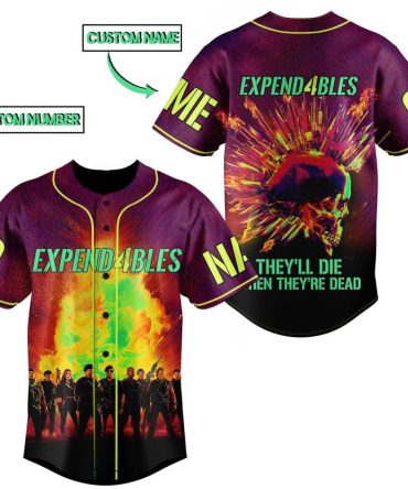 Customize Your Expendables Baseball Jersey - Add Name & Number - Bold Design For Fans