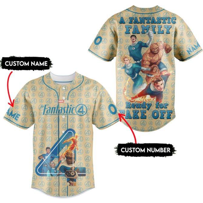 Customizable Fantastic Four Baseball Jersey – Personalized Name & Number – Marvel Fans’ Must-Have! - Image 2