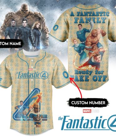 Customizable Fantastic Four Baseball Jersey – Personalized Name & Number – Marvel Fans’ Must-Have!