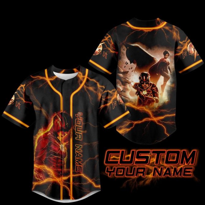 Custom Flash-Themed Jersey – Personalized Lightning Design For Superhero Fans
