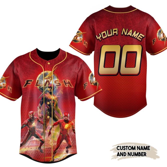 Custom Flash Baseball Jersey – Add Your Name & Number For A Unique Heroic Look!