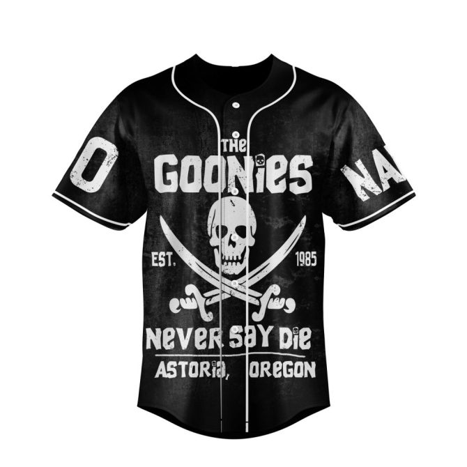Custom Goonies Baseball Jersey - Personalized Name & Number - Never Say Die Style - Image 2