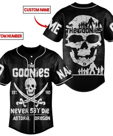 Custom Goonies Baseball Jersey - Personalized Name & Number - Never Say Die Style