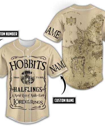 Custom Hobbit Baseball Jersey – Personalized Lotr Map Design For Fans