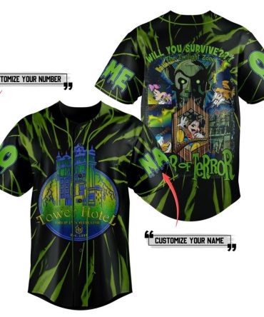Customizable Twilight Zone Tower Of Terror Baseball Jersey - Personalize Your Name & Number!