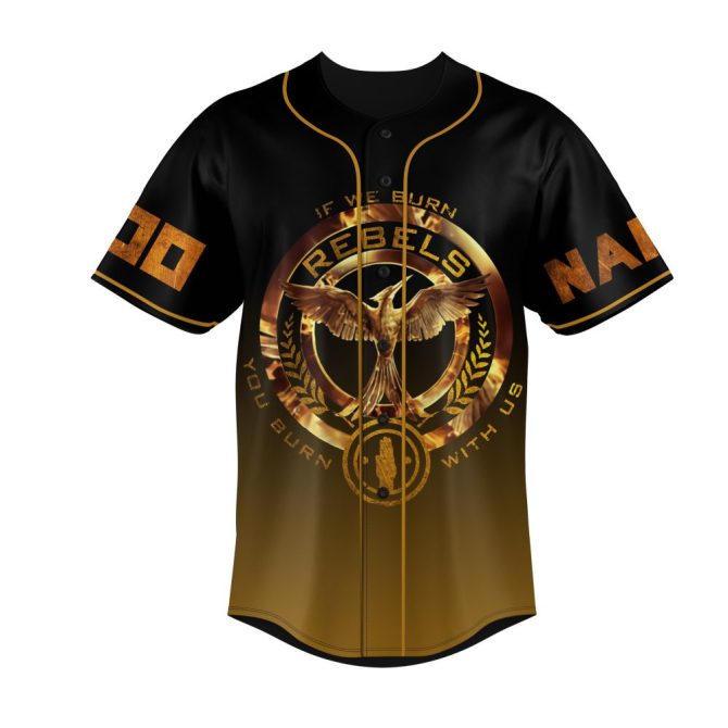 Customizable Hunger Games Baseball Jersey – Add Name & Number – Perfect Fan Gift! - Image 2