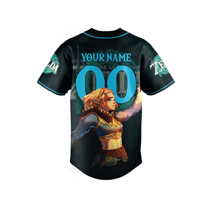 Customizable Zelda Baseball Jersey - Add Your Name & Number - Perfect Gamer Gift! - Image 3