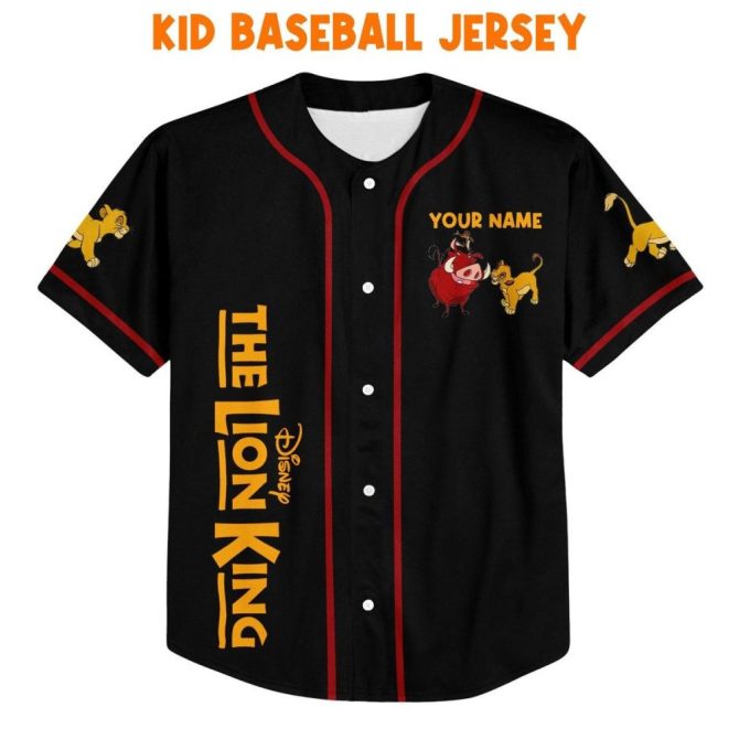 Custom Lion King Baseball Jersey - Add Your Name! Kids/Youth/Adult Sizes Available - Image 3