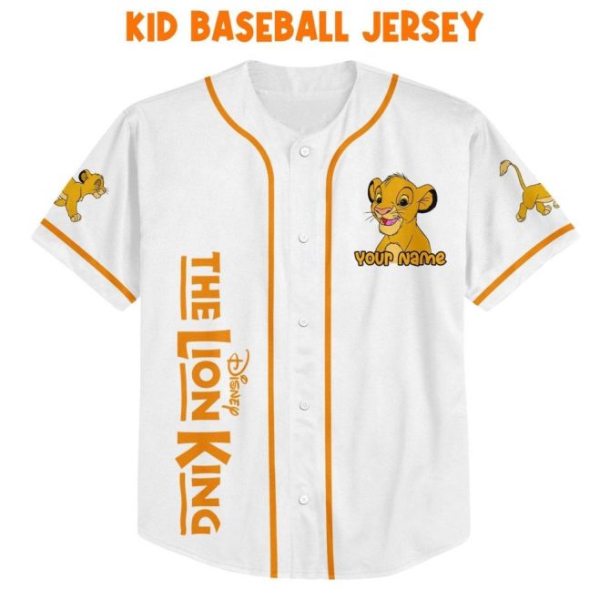 Custom Disney Lion King Baseball Jersey - Kids/Youth/Adult - Personalize With Any Name! - Image 3
