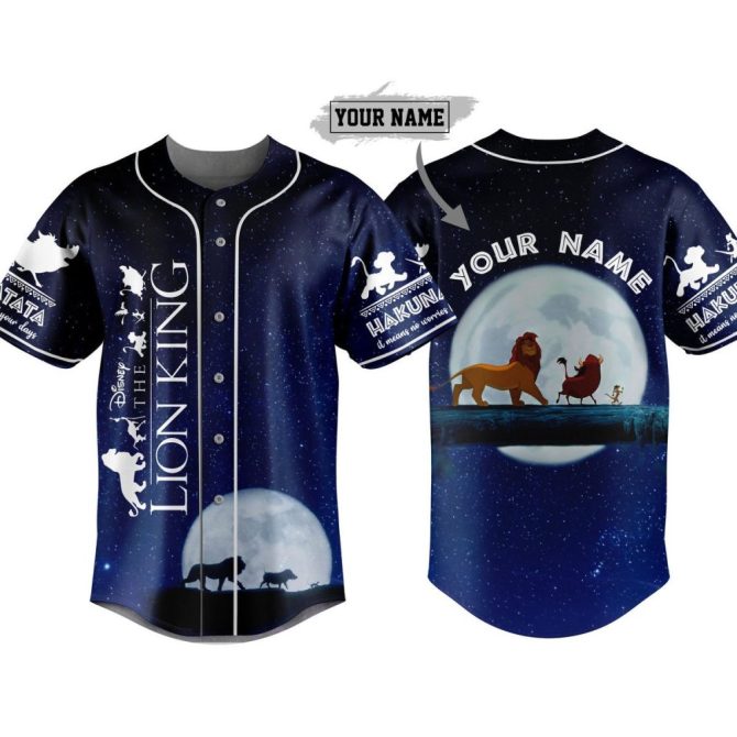 Customizable Lion King Baseball Jersey - Personalized Hakuna Matata Design