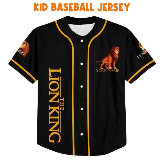 Custom Lion King Baseball Jersey - Personalized For Kids/Youth/Adults - Unique Design! - Image 3