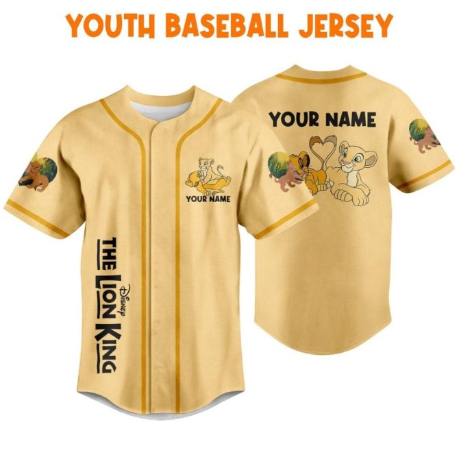 Custom Lion King Baseball Jersey – Add Your Name! Kids/Youth/Adult Sizes - Image 6