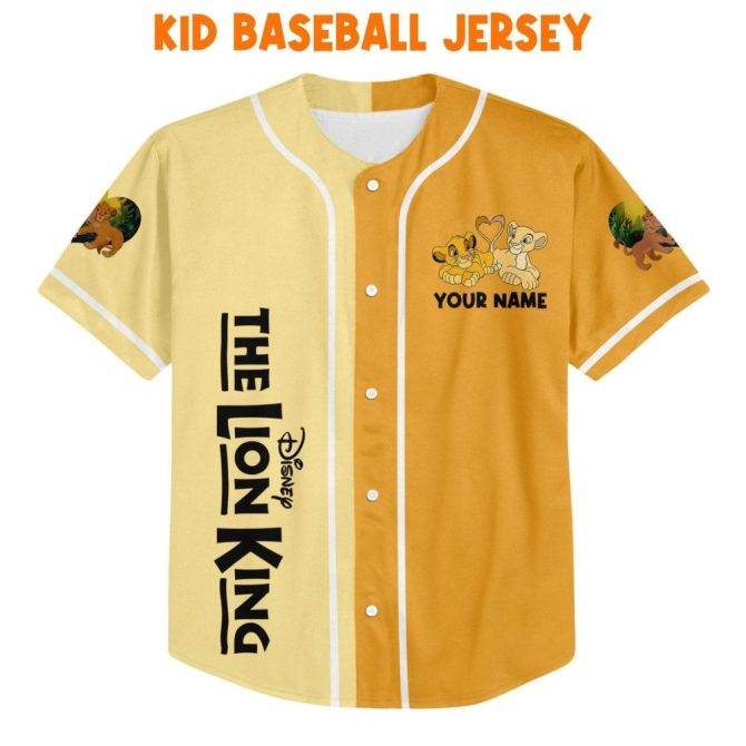 Custom Lion King Baseball Jersey - Personalized Name - Kids/Youth/Adult Sizes Available! - Image 3