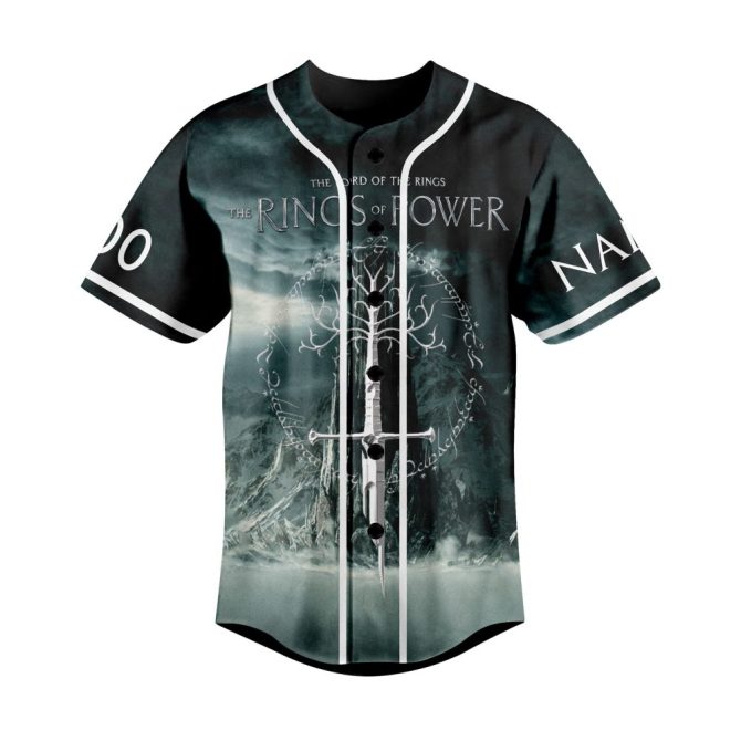 Customizable Rings Of Power Baseball Jersey - Personalize With Name & Number! - Image 2