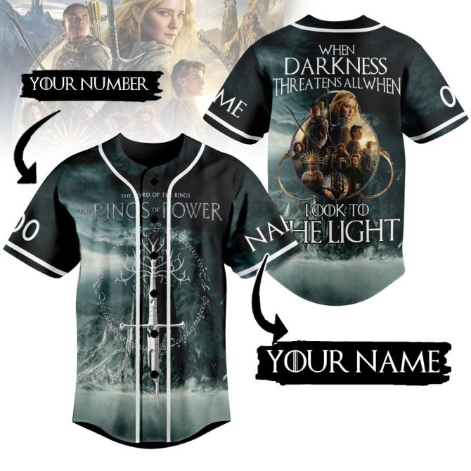 Customizable Rings Of Power Baseball Jersey - Personalize With Name & Number!